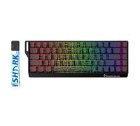 GK GAMAKAY NS68 - Teclado mecánico con cable con efecto Hall de 8K Outemu Peach Crystal Interruptor magnético Cherry PBT Keycap 68 teclas RGB Teclado para juegos (impresión lateral negra, cableado)