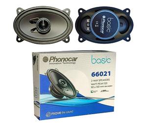 GK SOUND Kit Set para PHONOCAR Basic 66021 2 Altavoces coaxiales de 2 vías, 4" x 6" 9,00 x 15,00 cm 90 x 150 mm, 30 vatios rms 60 vatios máx, 4 ohmios, 90 db Negro, por par