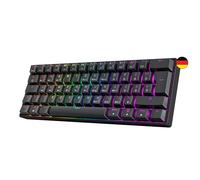 GK61 Teclado mecánico para gaming en caliente, 62 teclas, retroiluminación LED RGB multicolor para jugadores de PC y Mac, diseño ISO alemán (Gateron Optical Blue)