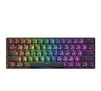 GK61 Teclado mecánico para juegos - 61 teclas multicolor RGB iluminado LED retroiluminado con cable programable para PC/Mac gamer (Gateron óptico rojo, negro)