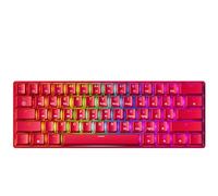 GK61 Teclado mecánico para juegos - 61 teclas multicolor RGB iluminado LED retroiluminado con cable programable para PC/Mac gamer (Gateron óptico azul, rojo)