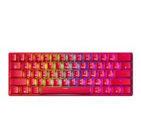 GK61 Teclado mecánico para juegos - 61 teclas multicolor RGB iluminado LED retroiluminado con cable programable para PC y Mac Gamer (Gateron óptico negro, rojo)