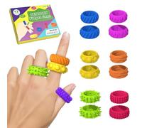 Gkaopi 12 Piezas Anillos Sensoriales Fidget, Texturas Anillos Sensoriales de Silicona, Anillo de Juguete Sensorial para Niños y Adultos, Juguetes de Dedo Sensorial para Autismo y ADHD (Multicolor)