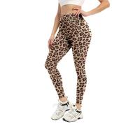 Gkaopi Leggins Deportivos Mujer Cintura Alta Mallas Deporte Leggings Push Up Leopardo Elástico Sin Costuras Pantalon para Yoga Pilates Fitness Training