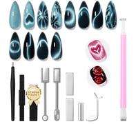 Gkaopi Set de 10 Imán de Ojo de Gato, Imanes para Uñas Efecto de Ojo de Gato DIY Nail Art Herramientas para 3D, Palos Imán Magnético Stick para Polvo de Esmalte de Uñas Esmalte de Gel UV Palos Imán