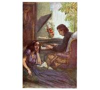 GKAZGQPR Famoso Cuadro en Lienzo Arte Impresiones en Lienzo Músico y compositor Frederic Chopin con George Sand de Adolf Karpellus para la Decoración del Hogar de la Oficina 60x90cm