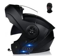 GKCEGHKS Doble Antiniebla Visera Casco con Doble Visera Doble Lente Casco Casco de Moto Modular Bluetooth Integrado Cascos de Motocicleta ECE Homologado Motocicleta Todoterreno Bluetooth Cascos