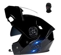 GKCEGHKS Doble Antiniebla Visera Casco con Doble Visera Doble Lente Casco Casco de Moto Modular Bluetooth Integrado Cascos de Motocicleta ECE Homologado Motocicleta Todoterreno Bluetooth Cascos