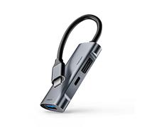 GKEAPZA Adaptador divisor multipuerto USB tipo C 3 en 1 con pantalla 4K y USB 2.0 y transferencia de datos PD tipo C y carga para laptop, PC, MacBook Pro, MacBook Air, Dell y más