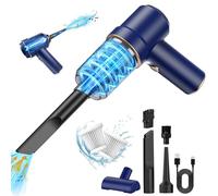 GKEAPZA Aspirador de mano inalámbrico, minilimpiador de coche, 15000 PA, aspiradora ligera y sopladora, extractor de polvo, para coche, hogar, cocina, limpieza de pelo de mascotas (azul)