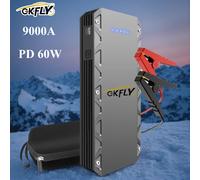 GKFLY 3000A 5000A 9000A arrancador de batería de coche dispositivo de arranque banco de energía Cable de arranque amplificador de batería de coche para puente diésel de gasolina 3000A with BOX