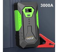 GKFLY 59.2Wh potencia de arranque 3000A arrancador de batería de refuerzo de coche batería externa 12V dispositivo de arranque para banco de energía diésel de gasolina 3000A Green