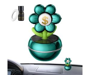 GkgWuxf Ambientador Inteligente Para Coche | Difusor De Perfume Autoalimentado Por Energía Solar | Diseño Floral Símbolo De Prosperidad, Rotación De 360 Grados, Accesorios Decorativos Para Salpicadero