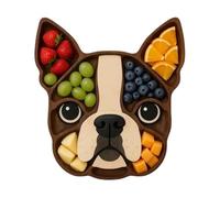 GkgWuxf Bandeja de Servir Aperitivos de Madera - Bandeja de Caramelos para Fiesta | Accesorio de Cocina de Madera Forma de Cara de Perro para Quesos Carnes Frutas Verduras Postres
