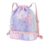 GkgWuxf Bolsa De Equipo De Natación - Mochila de Cordón para Deportes,Bolsa Multifuncional con Separación Seco/Mojado para Vacaciones, Natación, Camping y Viaje
