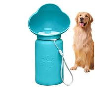GkgWuxf Botella de agua portátil para mascotas, plegable, portátil, para perros, recipiente dispensador ligero con cordón para camping, viajes por carretera, parque al aire libre, mochileros