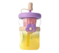 GkgWuxf Botellas de vidrio con tapas, botellas de jugo de vidrio de 500 ml con tapas, reutilizable, a prueba de fugas, para bebidas frías y calientes, té, leche, jugo, mujeres, hombres, oficina en