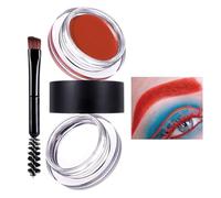 GkgWuxf Crema Para Cejas,Pomada de Maquillaje para Cejas con Pincel de Doble Punta | Acabado Natural Delineado Preciso Cosmético Diario para Mujer en Viajes Bodas Citas y Eventos