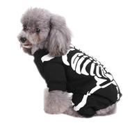 GkgWuxf Disfraz de esqueleto para perro, disfraz de esqueleto de Halloween, sudadera de cosplay, gatitos, ropa para actuaciones fotográficas, carnavales, bailes, bailes de máscaras