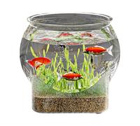GkgWuxf Florero de pecera, pecera Redonda | Acuario Transparente para Peces Betta | Acuarios pequeños para Tortugas Peces Betta, pecera de Escritorio, decoración del hogar