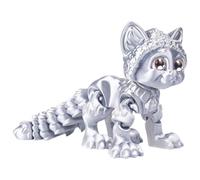 GkgWuxf Gato Colorido en 3D - Juguete antiestrés articulado para gatos con articulaciones flexibles - Figura decorativa de dibujos animados modelo realista móvil para toda la familia