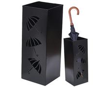 GkgWuxf Home Soporte De Paraguas De Metal Cuadrado De Estilo Moderno,Soporte De Paraguas De Metal Para Paraguas, Cuero, Soporte Paraguas, Bastones Independientes, Palos De Caminar, Clubes De Golf