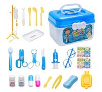 GkgWuxf Kit médico para niños | 23 piezas Pretend Play Pedagogía Médico Kit con estetoscopio, kit de médico realista para niños, kit de simulación de médico para niños pequeños, niñas a partir de 3