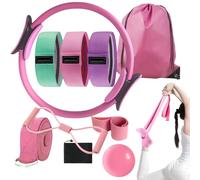 GkgWuxf Kit Pilates | Set de anillos y globos de pilates - Accesorios antideslizantes para el fortalecimiento muscular y ejercicio corporal completo para Yoga Studio Gym Home Travel