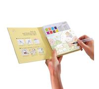 GkgWuxf Libro de pintura de acuarela, libro de práctica de acuarela | Conjunto de prácticas de colorear libros de pintura de agua para,Kit de manualidades de 24 páginas con pincel, juguetes educativos