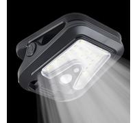 GkgWuxf - Luces solares con detector, lámpara USB recargable | Automática, parada, impermeable, 4 modos, pinza para lámpara solar, para valla, terraza, jardín, balcón, callejón, escalera, de