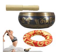 GkgWuxf Meditation Singing Bowl, Tibetan Singing Bowl,Instrumentos de percusión de oración de oración de cobre - Instrumentos de baño de sonido estético Tazón para la sala de estar para la sala de