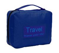 GkgWuxf Neceser plegable de gran capacidad, organizador de artículos de aseo de viaje, contenedor de aseo de baño, estuche de almacenamiento de cosméticos para acondicionador, champú, Blue, Refer to