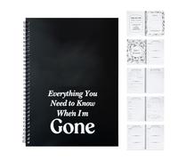 GkgWuxf Organizador De Últimas Voluntades Libro | Libro De Planificación Funeraria - Cuaderno Para Preparar Documentos Patrimoniales Y Listar Beneficiarios Familiares