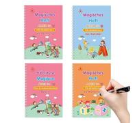 GkgWuxf Práctica De Caligrafía Con Surcos Para Niños | Cuadernos Reutilizables Con Surcos - Libro De Práctica Mágico Con | Para Niños De Preescolar Y Kindergarten Para