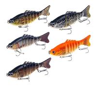 GkgWuxf Señuelos Flexibles para la del Lucio | Cebos acuáticos articulados - 7 segmentos Multi Articulaciones Anzuelos Resistentes para Agua Dulce y Salada Lagos Ríos