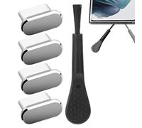 GkgWuxf Tapón Antipolvo USB C - Juego De 4 Protectores Para Puerto De Carga Con Cepillo Limpiador - Protector Impermeable Con Cepillo Para Teléfonos Móviles, Tabletas, Viajes, Camping Y Actividades Al