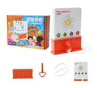 GkgWuxf Tarjetas educativas para niños pequeños,Tarjetas flash para niños pequeños | Póster de aprendizaje temprano | Juguete lógico interactivo con llave y cuerda para niños y niñas de 3 a 6 años