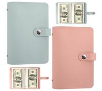 Gkhlg Paquete de 2 cuadernos de desafío de ahorros de poliuretano de alta calidad, carpeta portátil de ahorro de dinero para parejas, amigos, oficina en casa, seguimiento de gastos, almacenamiento de