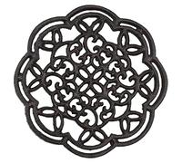 Gkhowiu Salvamanteles de Hierro Fundido Redondo de Hierro Aislamiento TéRmico, Agarraderas Antideslizantes, Vintage para DecoracióN de Mesa de Comedor de Cocina