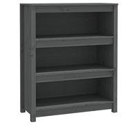 GKHPYURE Librería gris 80 x 35 x 97 cm madera maciza pino | Estantes espaciosos, versátil para sala de estudio, oficina, fácil montaje, montaje en pared incluido