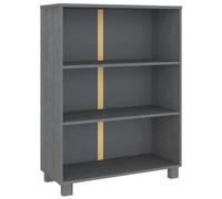 GKHPYURE Librería Hamar Gris Oscuro 85 x 35 x 112 cm Madera Maciza de Pino | 3 estantes, tablero de fibra de densidad media, requiere montaje, montaje en pared incluido, para libros y decoración