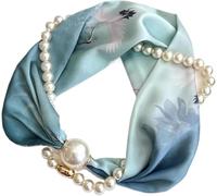 GKIRQVPE Hebilla de bufanda cuadrada satén gasa seda | 46 colores Mujer Primavera Otoño Decoración del cuello de clavícula: Cierre de hebilla