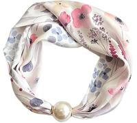 GKIRQVPE Hebilla de bufanda cuadrada satén gasa seda | 46 colores Mujer Primavera Otoño Decoración del cuello de clavícula: Cierre de hebilla