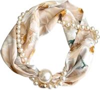 GKIRQVPE Hebilla de bufanda cuadrada satén gasa seda | 46 colores Mujer Primavera Otoño Decoración del cuello de clavícula: Cierre de hebilla