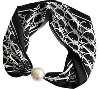 GKIRQVPE Hebilla de bufanda cuadrada satén gasa seda | 46 colores Mujer Primavera Otoño Decoración del cuello de clavícula: Cierre de hebilla