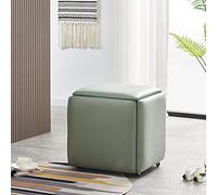 GKJHTED Silla apilable 5 en 1 con Ruedas, de Poliuretano sintético, pequeña, Cuadrada, para Sala de Estar y Comedor, versátil, 35 x 35 x 35 cm.