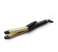 GKL - ONYX WAVES - Moldeador de pelo profesional con 4 niveles de temperatura. Doble función plancha y rizador. Autoapagado y revestimiento especial de turmalina - 60W - Negro y Dorado