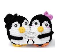 Gkmamrg Regalo Aniversario Pareja Peluche de Pingüino Positivo, Cumpleaños Hombres Mujeres - Muñeco Pingüino con Llavero Regalo para de Boda San Valentín Navidad (muñeca) (Moderno)