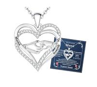 Gkmamrg Regalo Mama - Collar Mujer con Corazón Plata y Zirconia Cúbica - Regalo Día de la Madre
