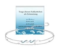 Gkmamrg Tobillera para mujer - Cadenas para mujer - Cadena de tobillo de onda de plata 925, regalos motivacionales para la playa, joyas para el pie, regalos para mujeres, 22cm-26cm, Plata de ley